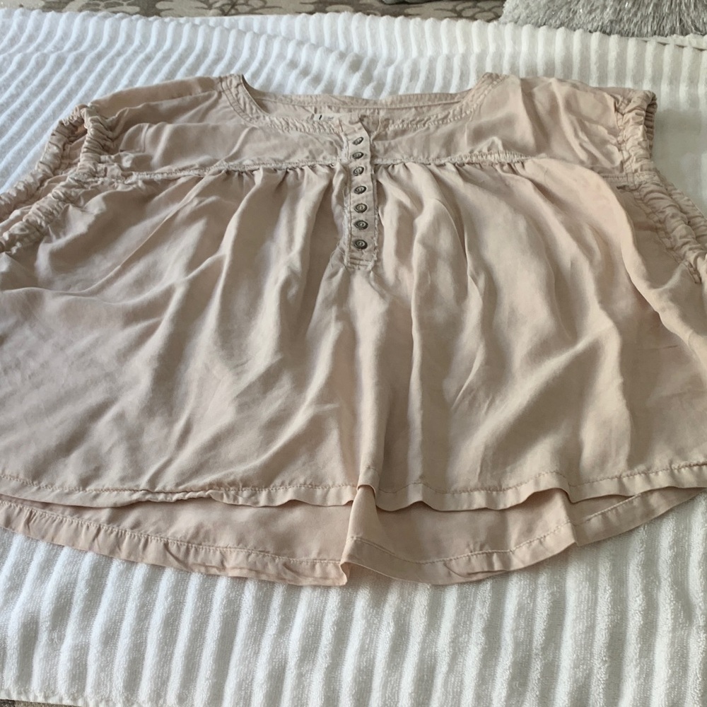 We The Free Light Tan Button-Up Top